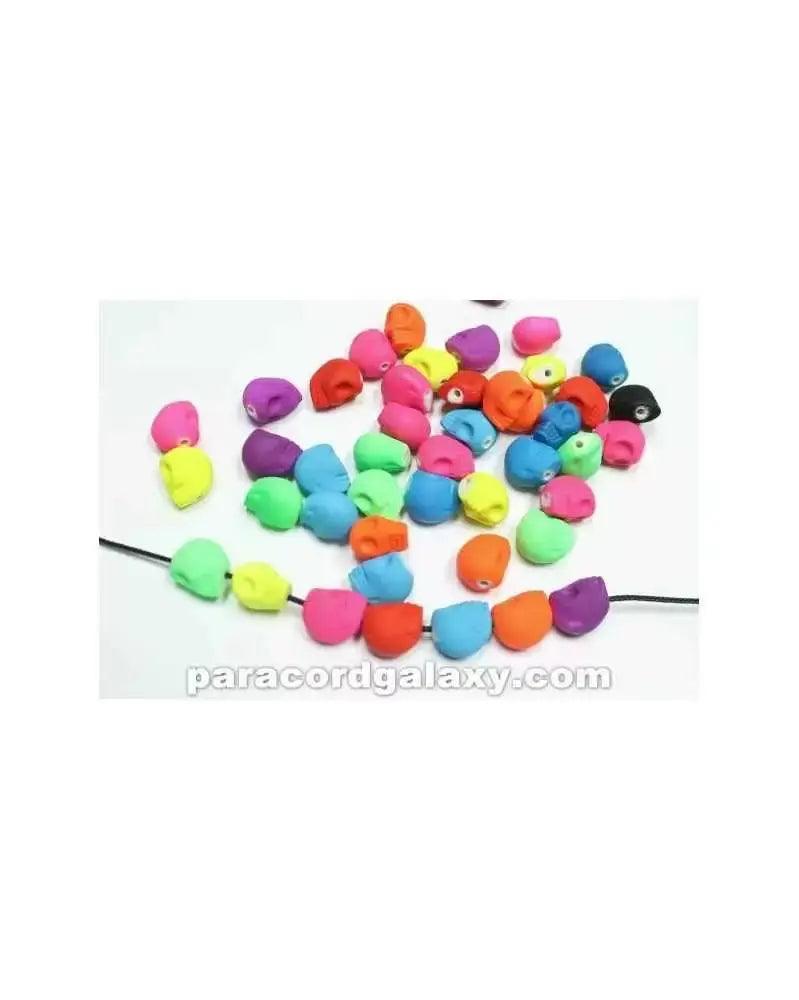 Bright Neon Skull Beads Mixed Colors (10 Pack) - Paracord Galaxy