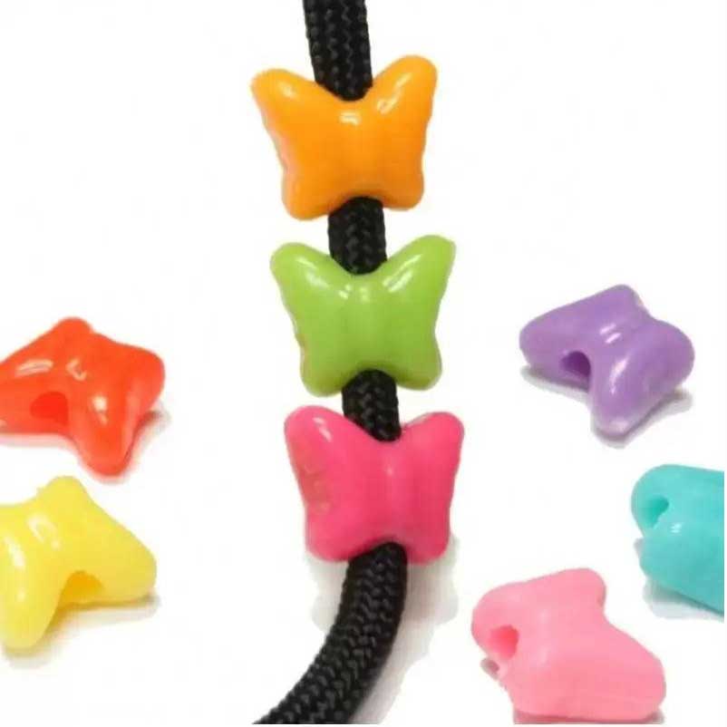 Butterfly Beads Assorted Plastic Colors (50 Pack)