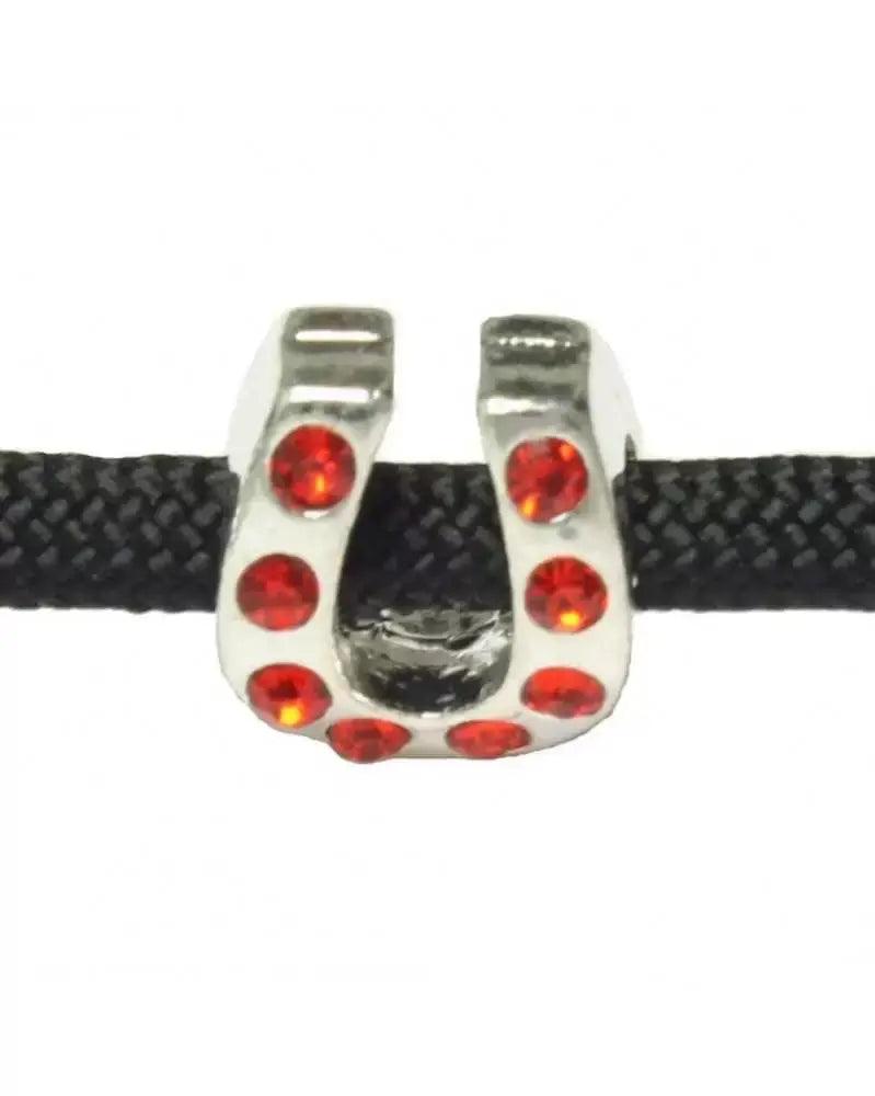 Charm Horsehoe with Red Rhinestones (5 pack) - Paracord Galaxy