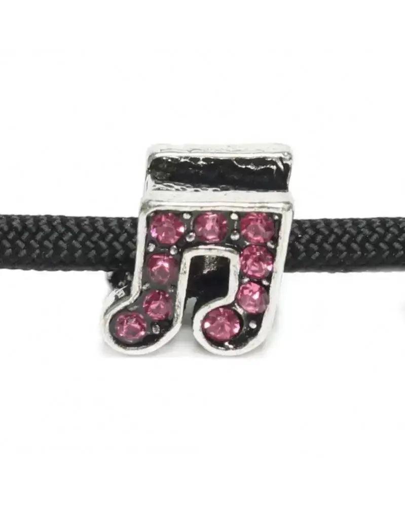 Charm Musical Note w/ Pink Jewels (1 pack) - Paracord Galaxy