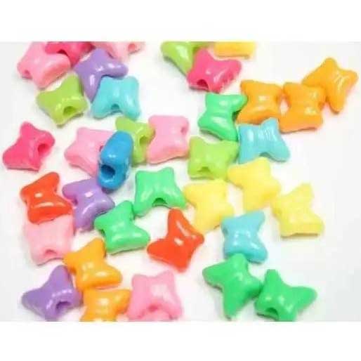 Butterfly Beads Assorted Plastic Colors (50 Pack)