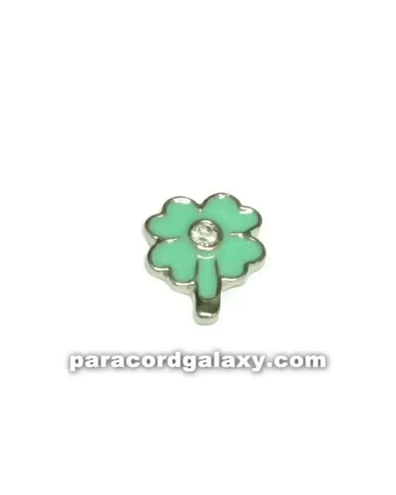 Floating Charm Clover Shamrock with Jewel (1 pack) - Paracord Galaxy