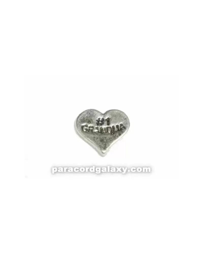 Floating Charm Heart - Number 1 GRANDMA (1 pack) - Paracord Galaxy