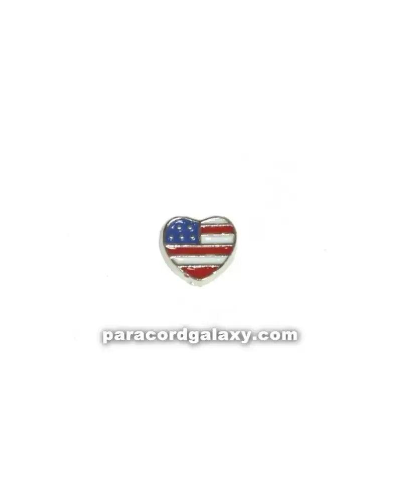 Floating Charm Heart USA Flag (1 pack) - Paracord Galaxy