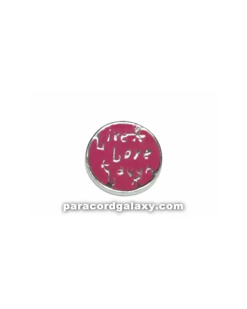 Floating Charm Round - Live- Love- Laugh - Dark Pink (1 pack) - Paracord Galaxy