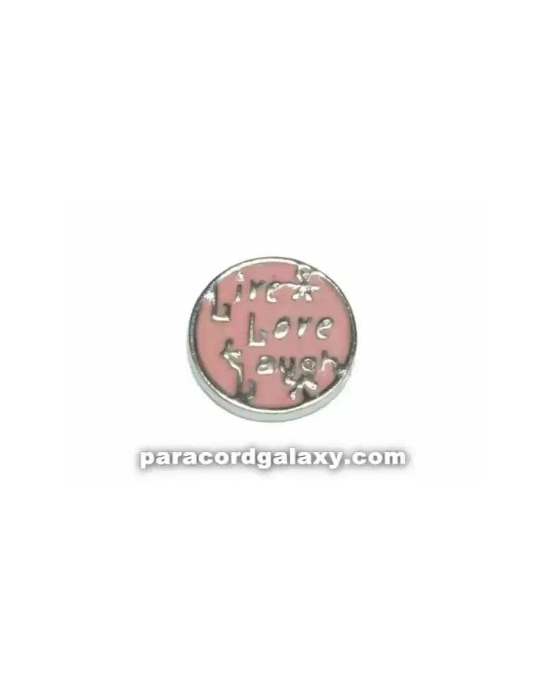 Floating Charm Round - Live- Love- Laugh - Light Pink (1 pack) - Paracord Galaxy