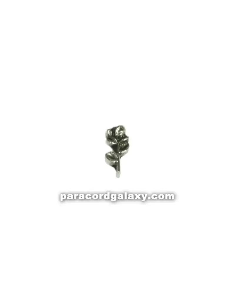 Floating Charm Silver Flower w/stem (1 pack) - Paracord Galaxy