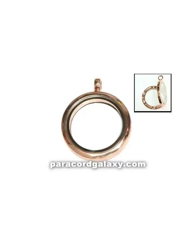 Floating Round Locket Pendant Copper Tone (1 Pack) - Paracord Galaxy