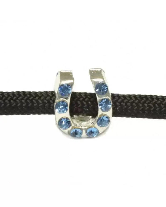 Horseshoe Charm with Blue Rhinestones (5 Pack) - Paracord Galaxy