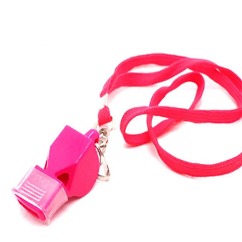Hot Pink Plastic Whistle with Lanyard - Paracord Galaxy