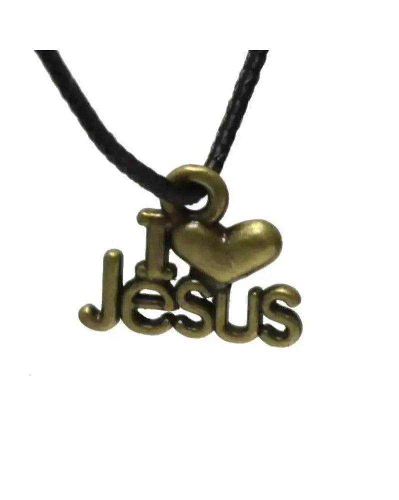 I Love Jesus Charm Antique Bronze (10 Pack) - Paracord Galaxy