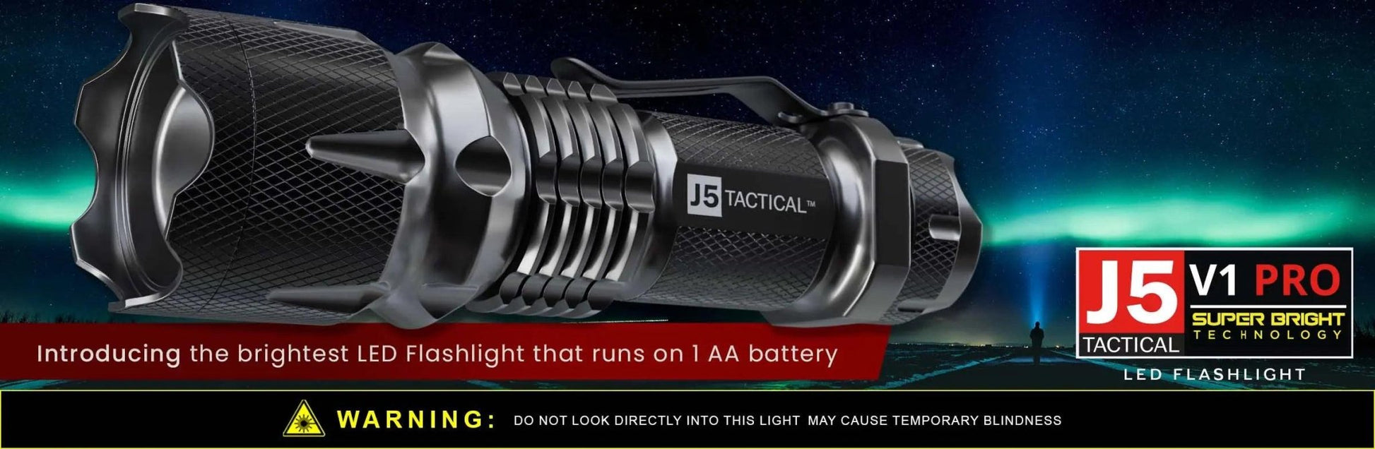 J5 Tactical Flashlight - BLACK - Paracord Galaxy