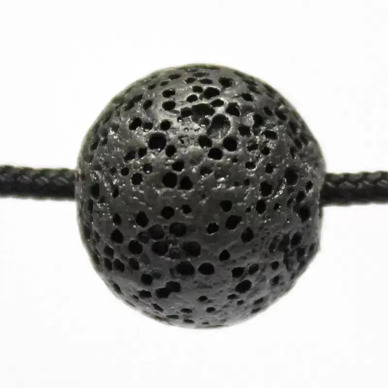 Large Round Black Lava Bead (5 Pack) - Paracord Galaxy
