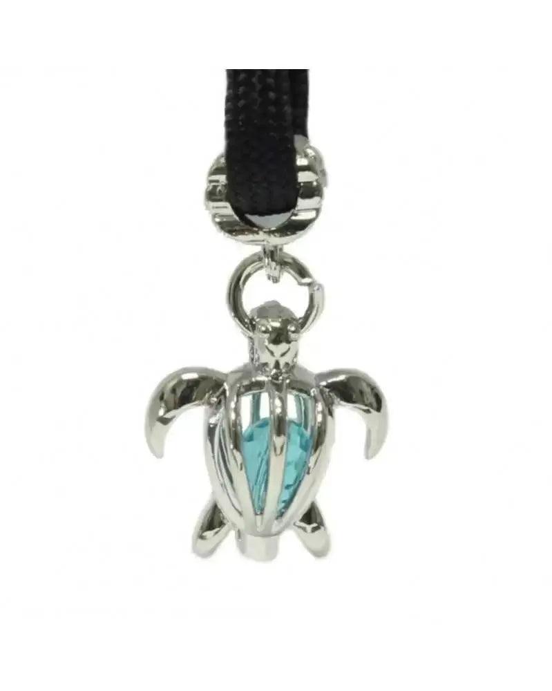 Light Blue Crystal Sea Turtle Charm (1 Pack) - Paracord Galaxy
