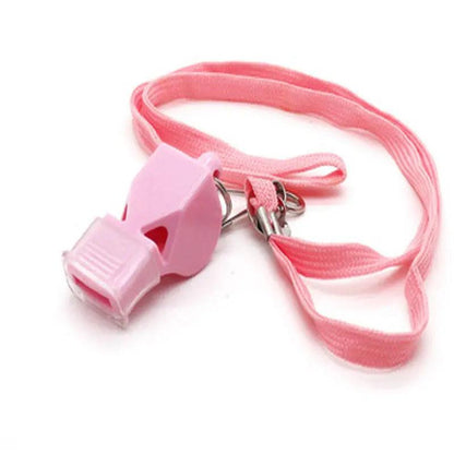 Light Pink Plastic Whistle with Lanyard - Paracord Galaxy