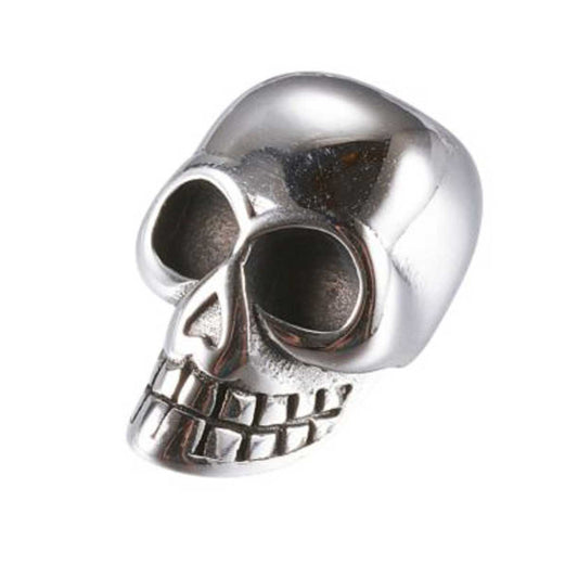 Long Jaw Bald Skull Charm/Bead 304 Stainless Steel