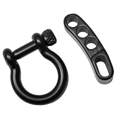 Matte Black Stainless Steel Adjustable Bow Shackle with Knurled Knob (1 Pack)