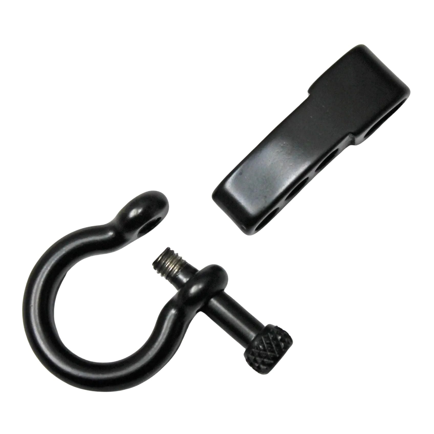 Matte Black Stainless Steel Adjustable Bow Shackle with Knurled Knob (1 Pack)