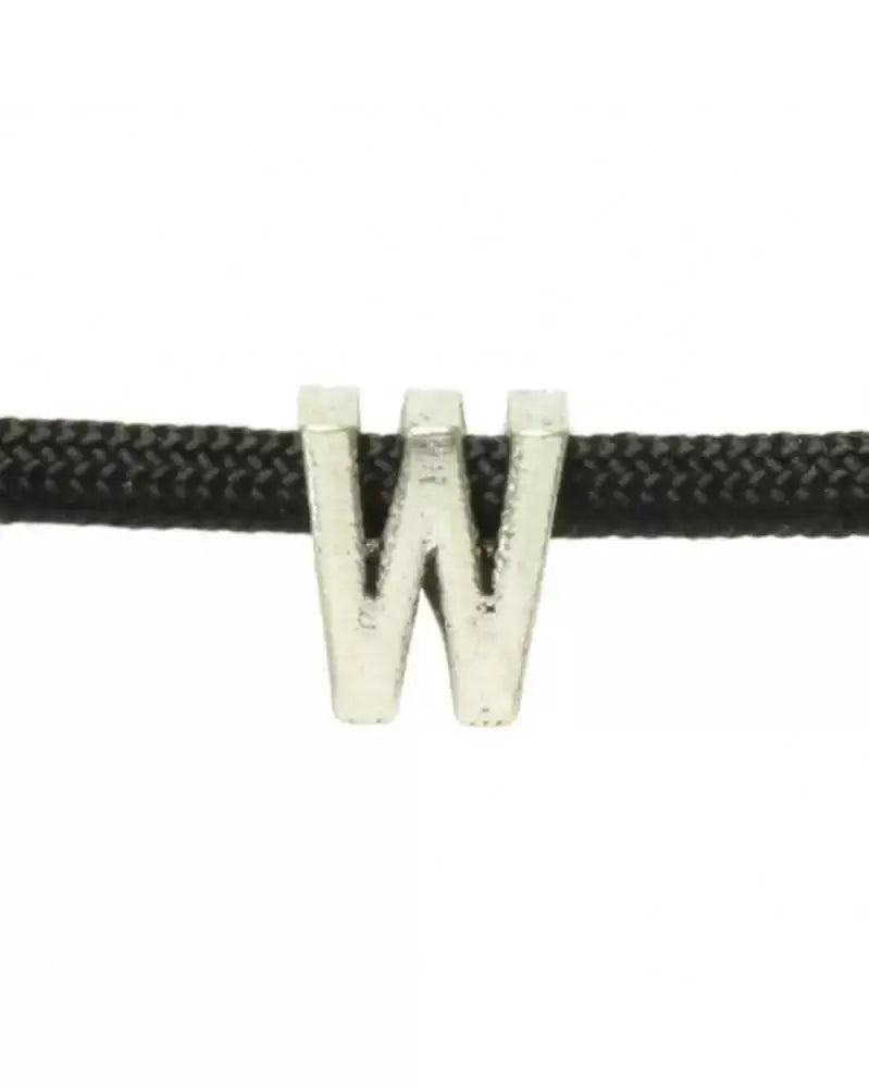 Metal Alphabet Letter Bead - W (1 pack) - Paracord Galaxy