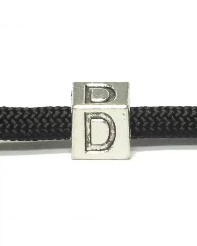 Metal Alphabet Letter Cube Bead - D (1 pack) - Paracord Galaxy