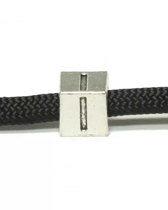 Metal Alphabet Letter Cube Bead - I (1 pack) - Paracord Galaxy