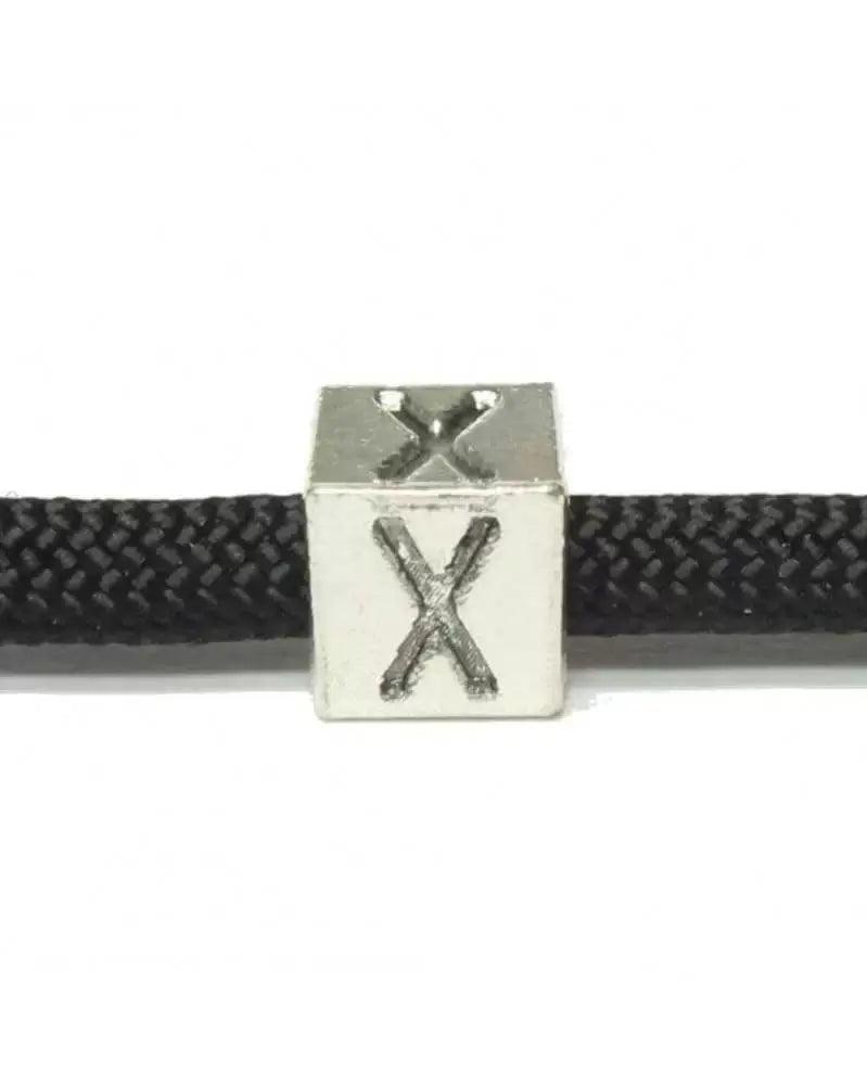 Metal Alphabet Letter Cube Bead - X (1 pack) - Paracord Galaxy