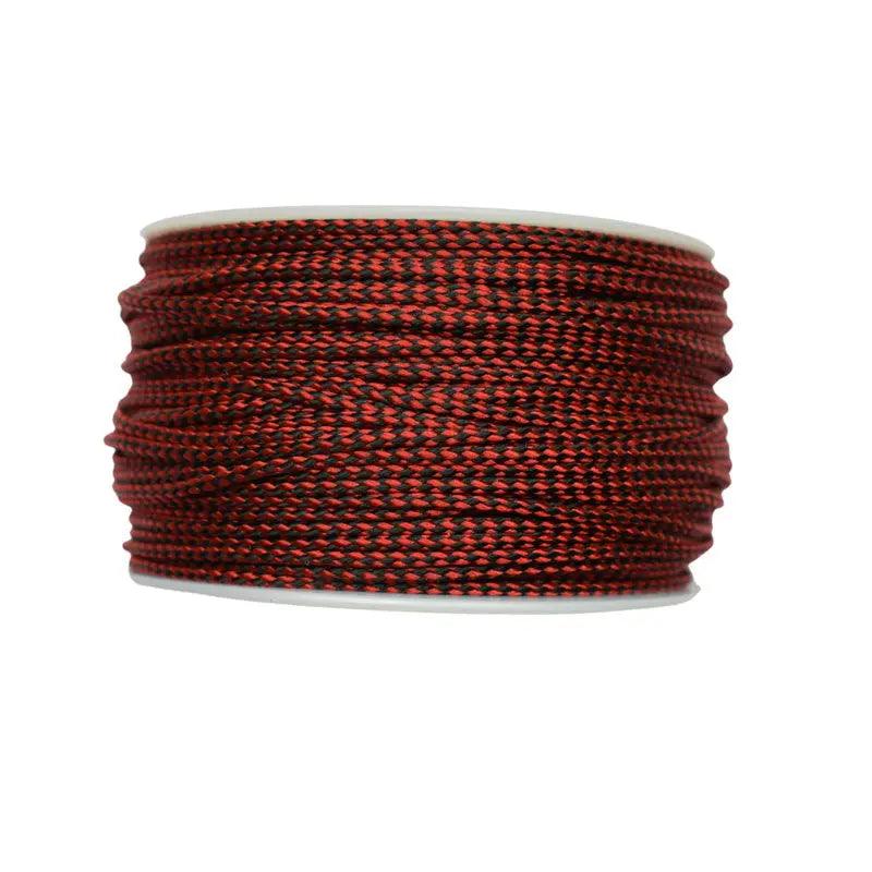Micro Cord Fire Fighter (Imperial Red and Black Stripes) Made in the USA Nylon/Nylon (125 FT.) - Paracord Galaxy
