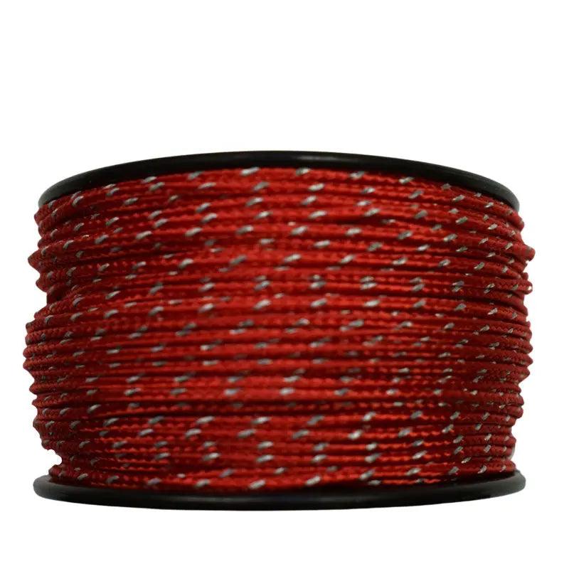 Micro Cord Reflective Red Made in the USA Polyester/Nylon (125 FT.) - Paracord Galaxy
