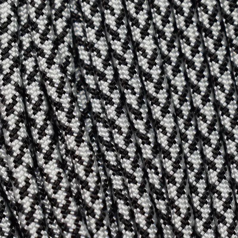 Hashtag Silver and Black 550 Paracord Made in the USA (100 FT.)  163- nylon/nylon paracord