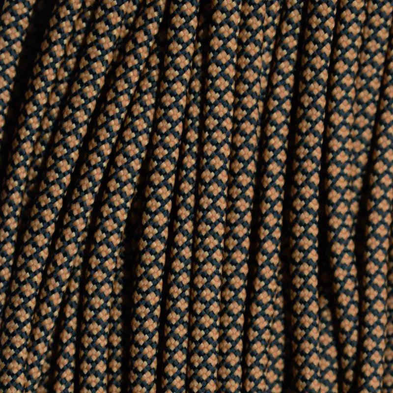 Black with Mustard Diamonds 550 Paracord Made in the USA (100 FT.)  163- nylon/nylon paracord