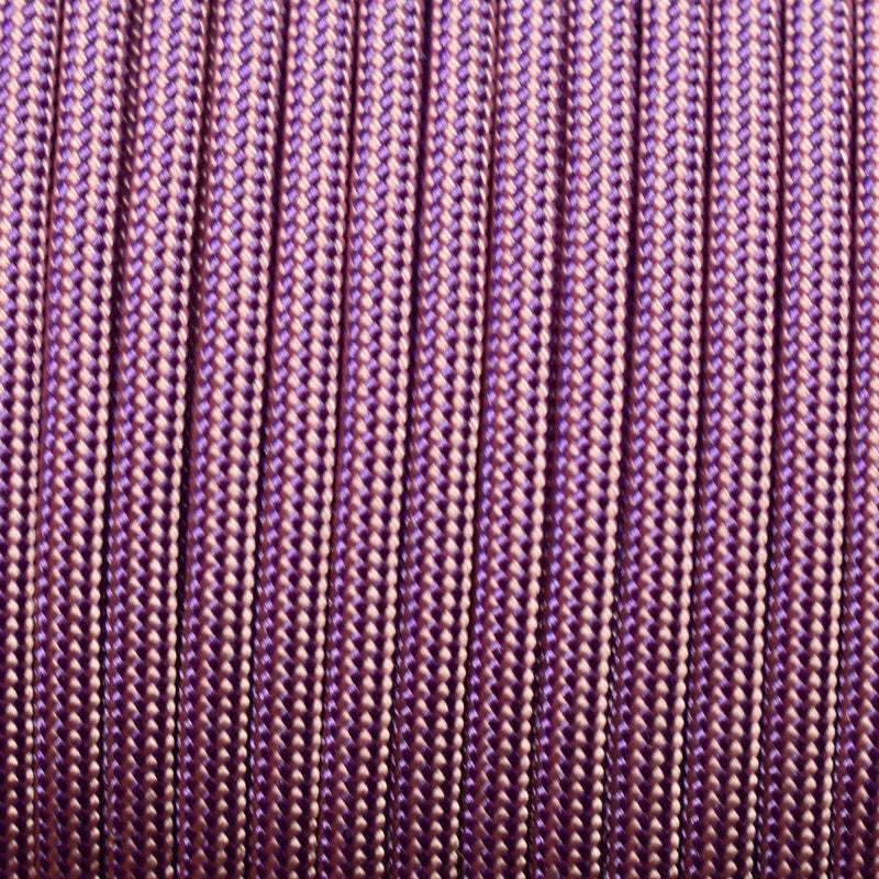 Acid Purple & Rose Pink Stripes 550 Paracord Made in the USA (1000 FT.)  163- nylon/nylon paracord