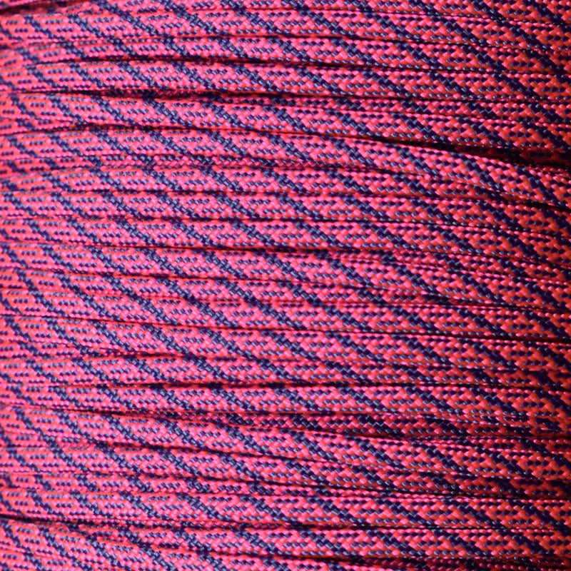 Helix Neon Pink w/Acid Purple 550 Paracord Made in the USA (1000 FT.)  163- nylon/nylon paracord