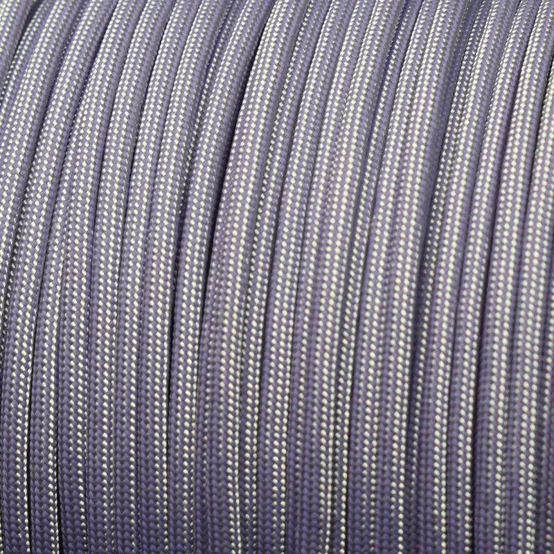 550 Paracord Lavender Purple w/ White Stripes Made in the USA Nylon/Nylon (1000 FT.)  163- nylon/nylon paracord