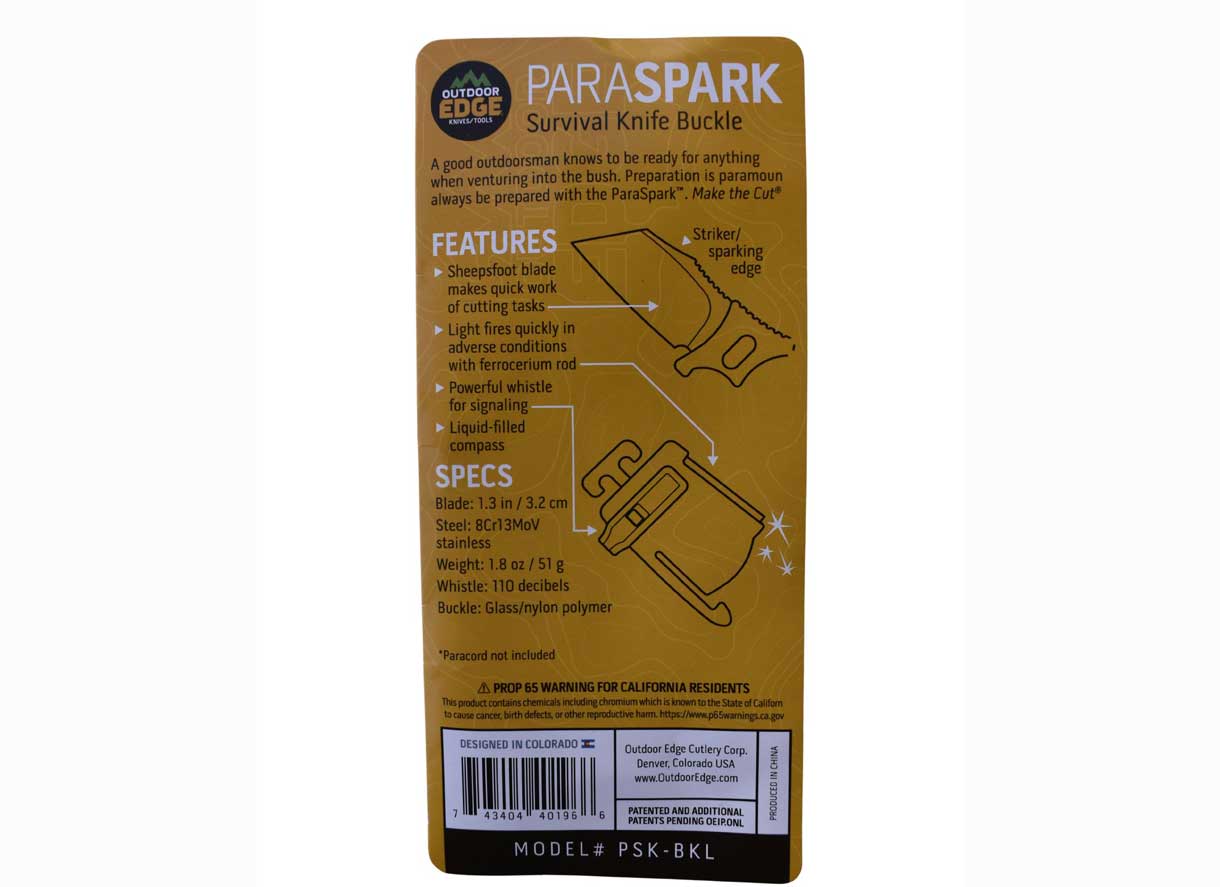 Para - Spark Knife Buckle with Compass (ParaSpark, paraclaw, para claw para - claw) (1 Pack)