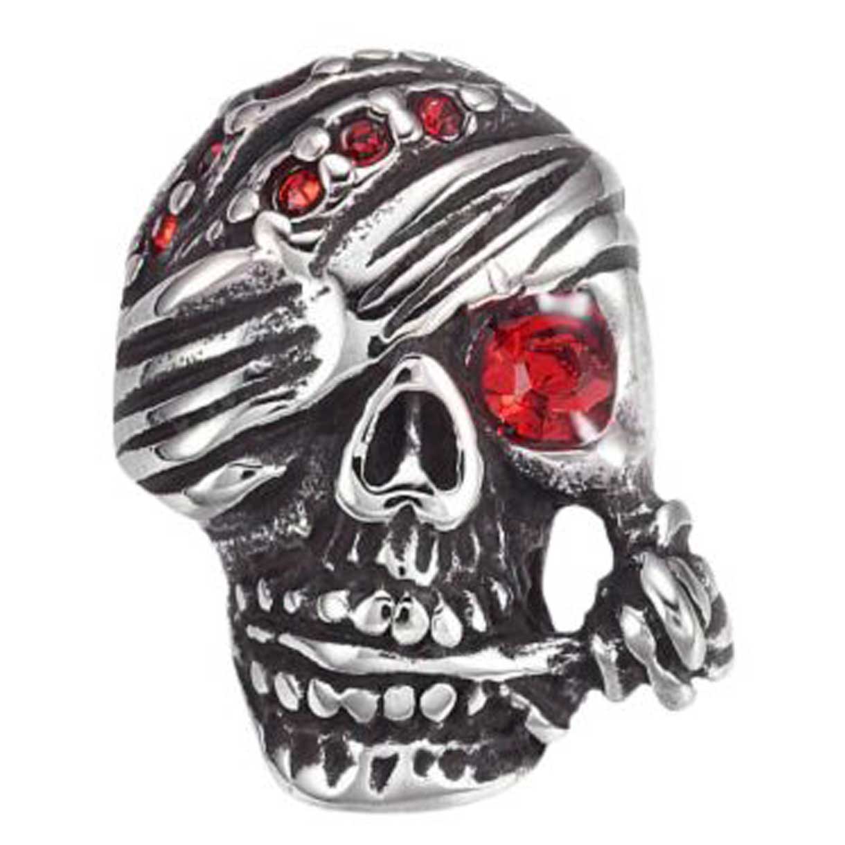 Red Eye Skull Charm/Bead 304 Stainless Steel