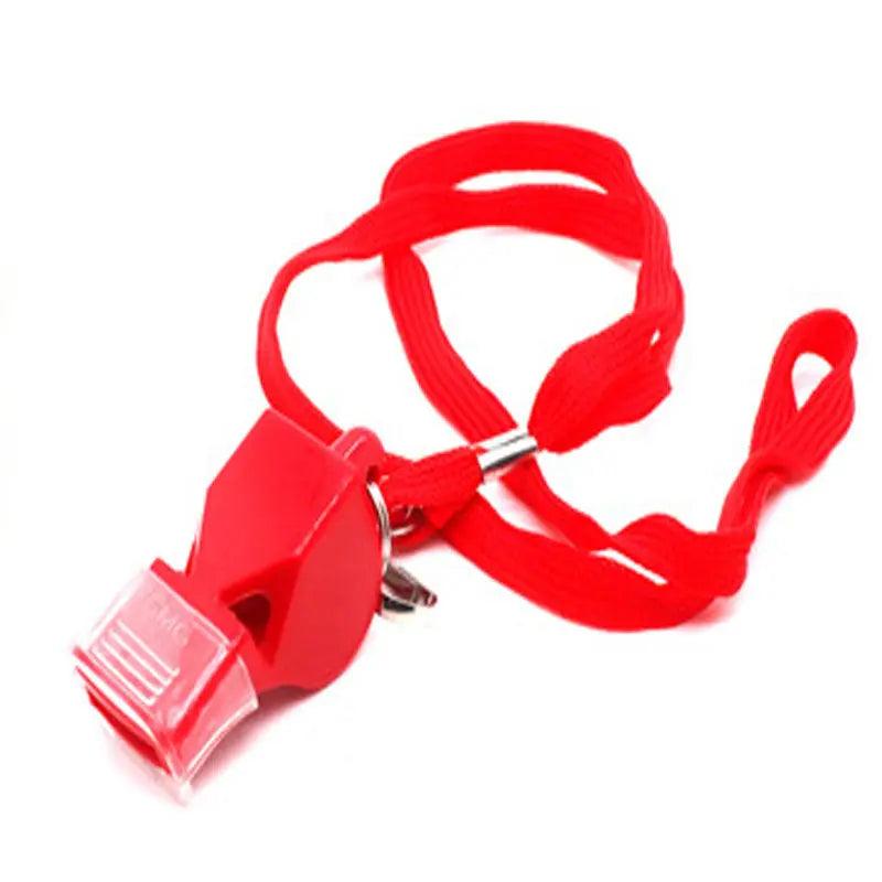 Red Plastic Whistle with Lanyard - Paracord Galaxy