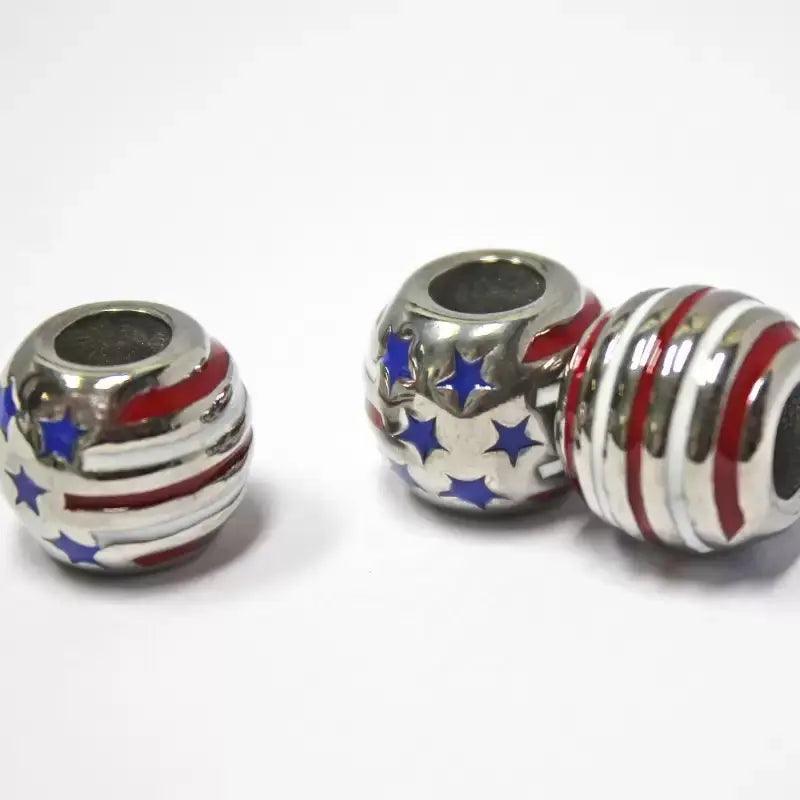 Red, White and Blue Bead (5 Pack) - Paracord Galaxy