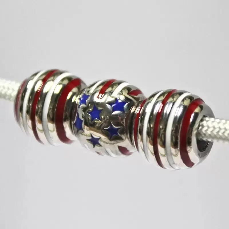 Red, White and Blue Bead (5 Pack) - Paracord Galaxy