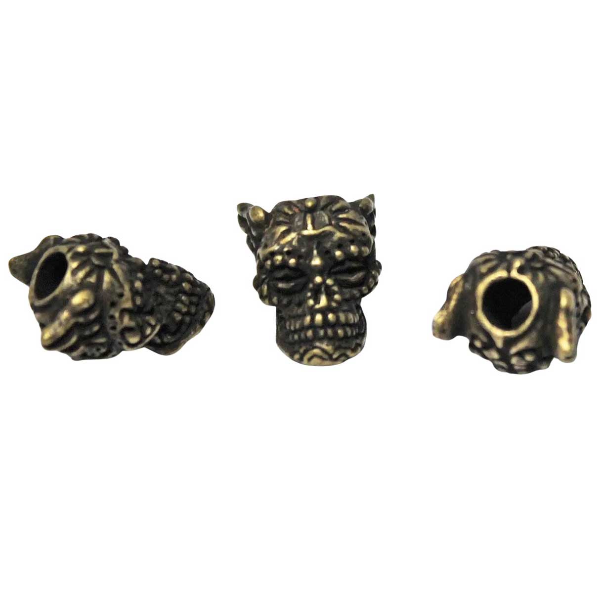 Schmuckatelli Roman Brass Plated Oxidized Aquilo Sugar Skull Bead USA Made (1 Pack)