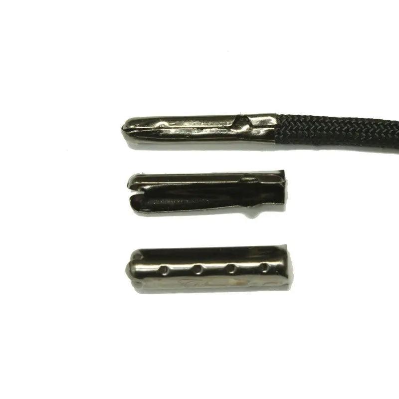 Shoe Lace Tips/Aglets Gunmetal / Black (10 Pack) - Paracord Galaxy