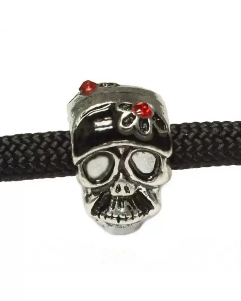Skull with Red Jewel - Bead/Charm (5 Pack) - Paracord Galaxy