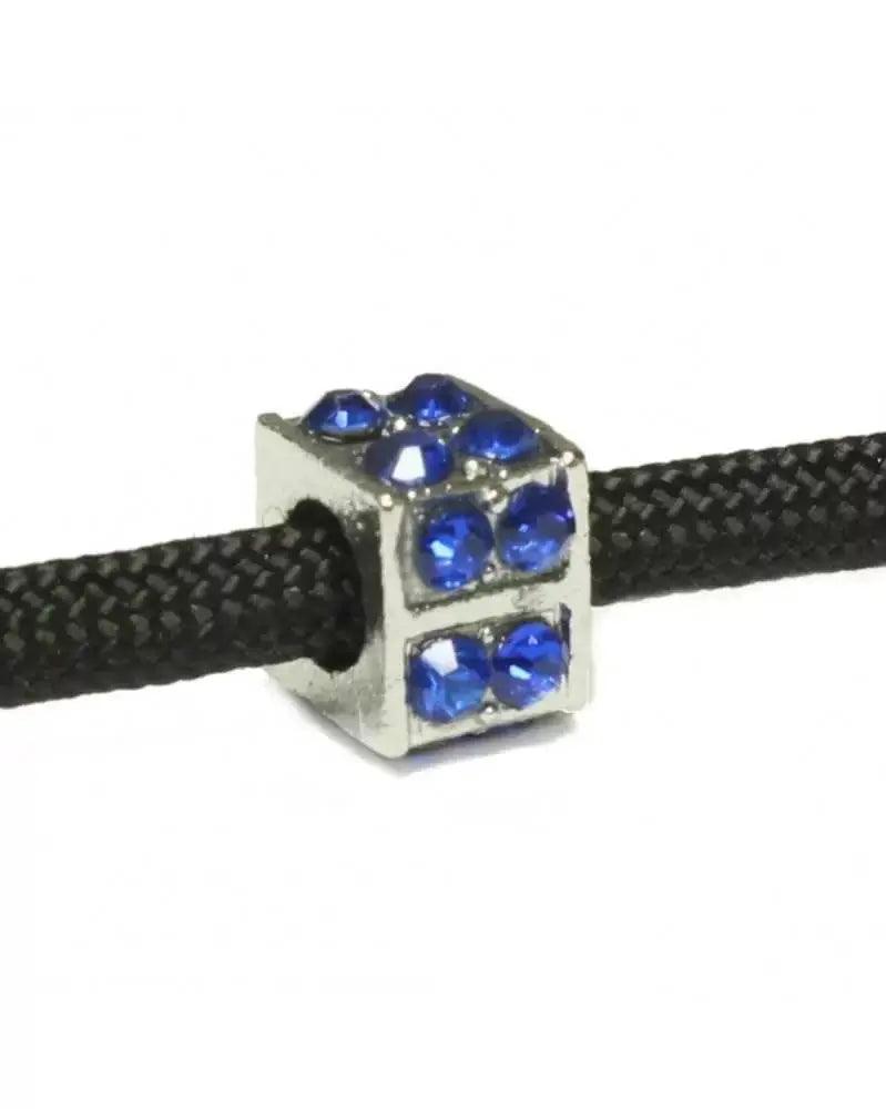 Square Bead with Blue Rhinestones (5 Pack) - Paracord Galaxy
