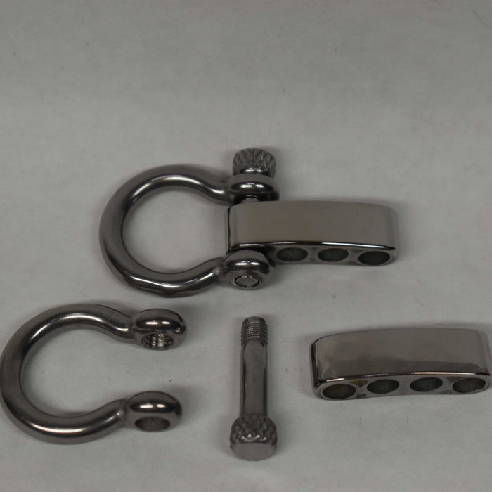 Stainless Steel Adjustable Bow Shackle Knurled Knob (1 Pack)
