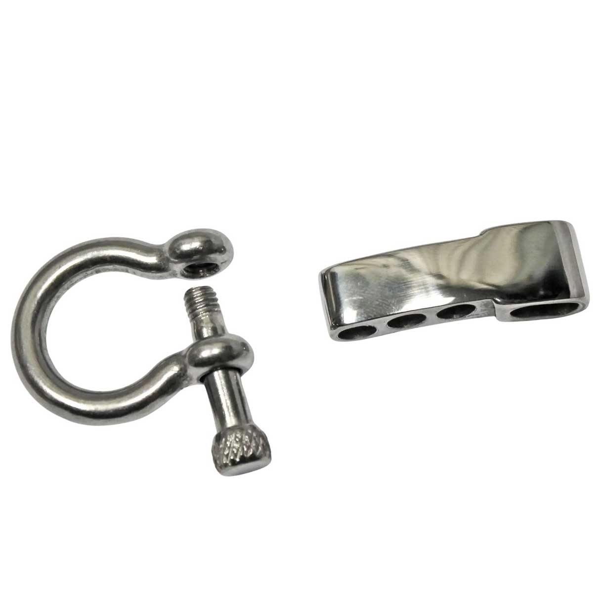 Stainless Steel Adjustable Bow Shackle with Knurled Knob (1 Pack)