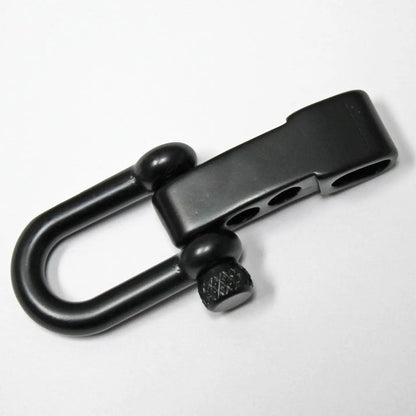 Stainless Steel U Shackle Adjustable Large Matte Black Knurled Knob (1 Pack) - Paracord Galaxy