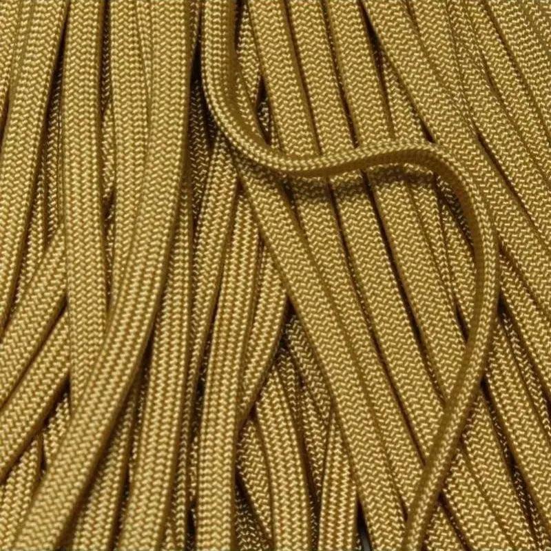 Whip Maker (WhipMaker) 3/16 Inch Gold Coreless or Hollow Flat Nylon Cord Made in the USA aka 650 Coreless Paracord. - Paracord Galaxy