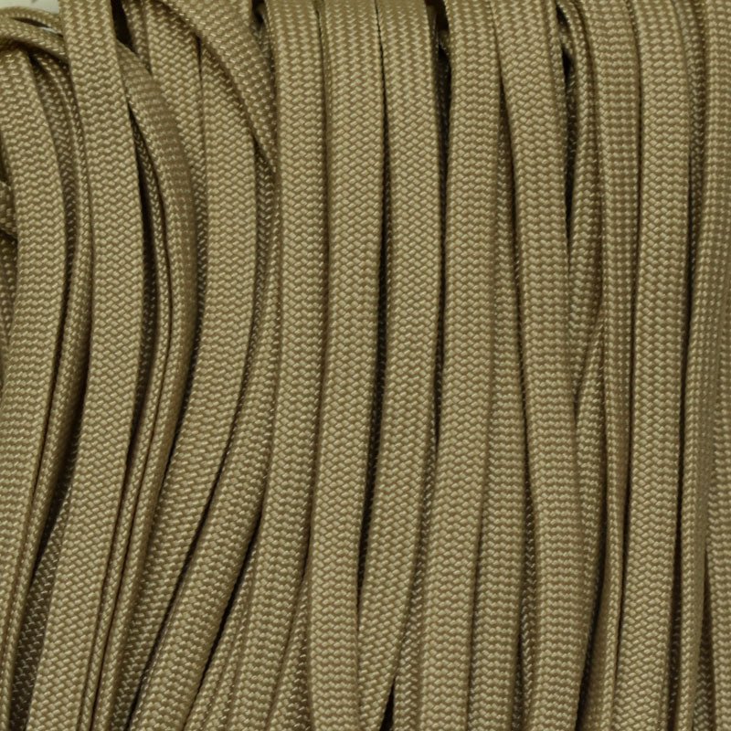 Whip Maker (WhipMaker) 3/16 Inch Tan 380 Coreless or Hollow Flat Nylon Cord Made in the USA aka 650 Coreless Paracord. - Paracord Galaxy