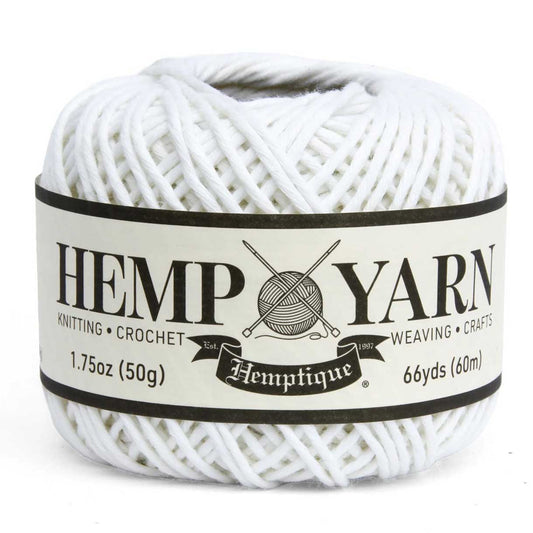 White Yarn Cotton and Hemp 1 Ball Total 60 m (66 yd)