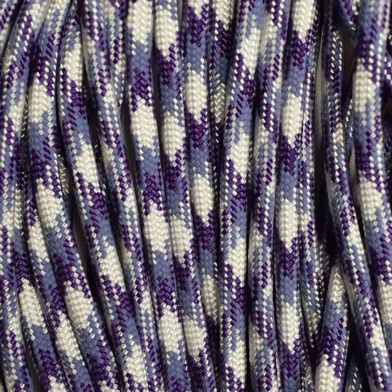 Urban-White w/ Acid Purple and Lavender Purple 550 Paracord Made in the USA (100 FT.)  163- nylon/nylon paracord