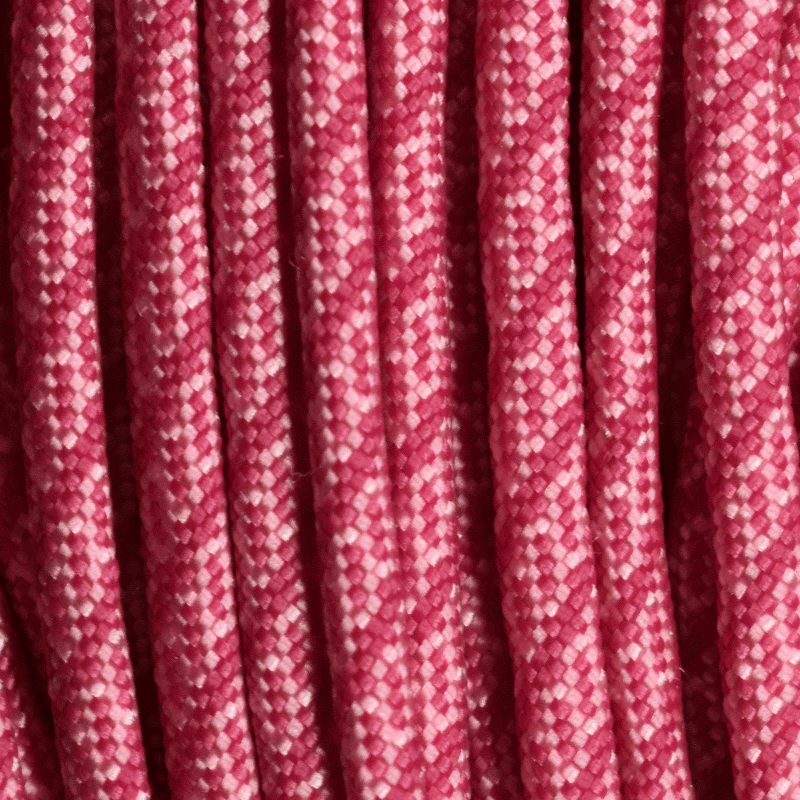 Helix Fuchsia with Rose Pink 550 Paracord Made in the USA (100 FT.)  163- nylon/nylon paracord